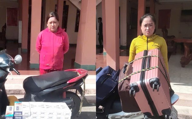 Long An: Phát hiện hai phụ nữ giả làm thợ trang điểm để vận chuyển 1.500 gói thuốc lá lậu